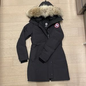 Canada Goose Shelburne Fur-Trim Down Parka - navy